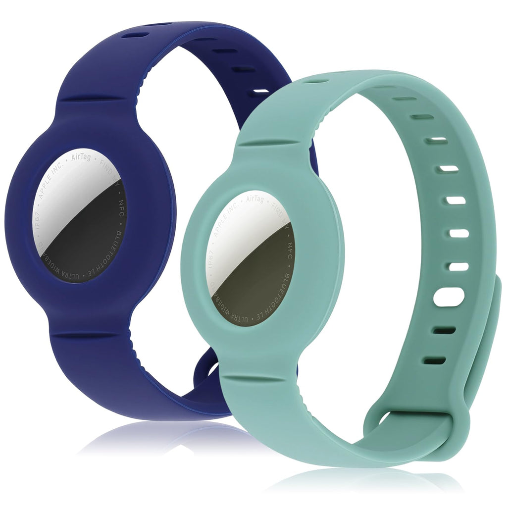 Airtag Bracelet for Kids Adjustable Airtag Watch-Style Wristband, Waterproof Silicone Airtag Holder, Compatible with Apple Airtag, 2-Pack / 8-Pack air tag Bracelet
