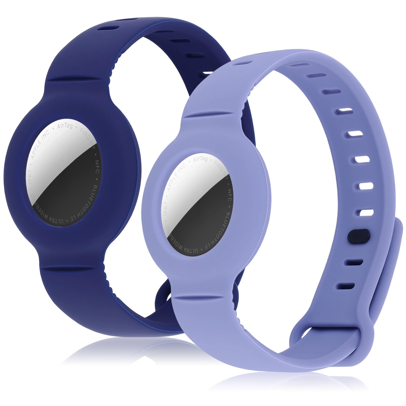 Airtag Bracelet for Kids Adjustable Airtag Watch-Style Wristband, Waterproof Silicone Airtag Holder, Compatible with Apple Airtag, 2-Pack / 8-Pack air tag Bracelet