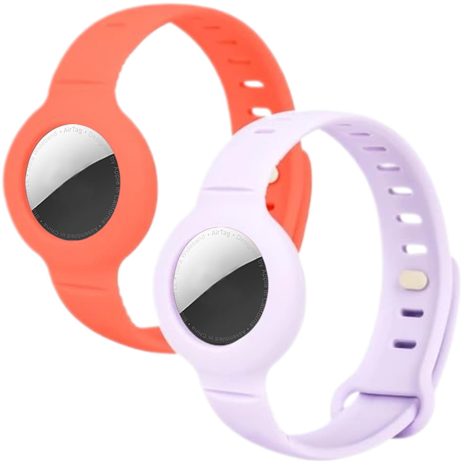 Airtag Bracelet for Kids Adjustable Airtag Watch-Style Wristband, Waterproof Silicone Airtag Holder, Compatible with Apple Airtag, 2-Pack / 8-Pack air tag Bracelet