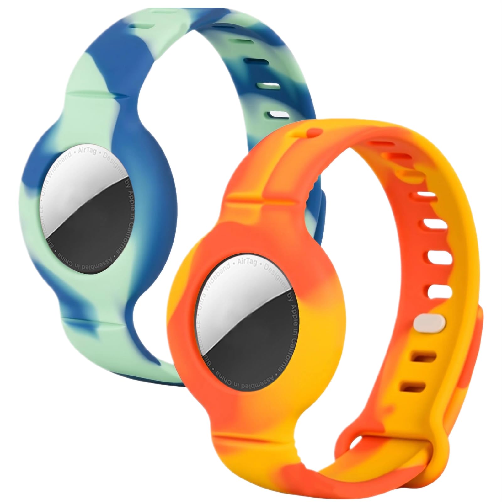 Airtag Bracelet for Kids Adjustable Airtag Watch-Style Wristband, Waterproof Silicone Airtag Holder, Compatible with Apple Airtag, 2-Pack / 8-Pack air tag Bracelet
