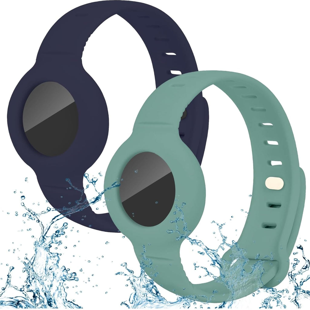 Airtag Bracelet for Kids Adjustable Airtag Watch-Style Wristband, Waterproof Silicone Airtag Holder, Compatible with Apple Airtag, 2-Pack / 8-Pack air tag Bracelet