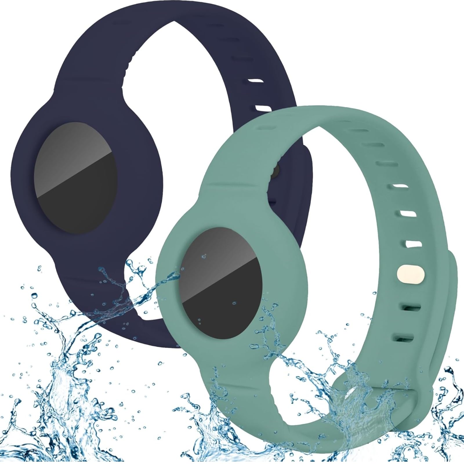 Airtag Bracelet for Kids Adjustable Airtag Watch-Style Wristband, Waterproof Silicone Airtag Holder, Compatible with Apple Airtag, 2-Pack / 8-Pack air tag Bracelet