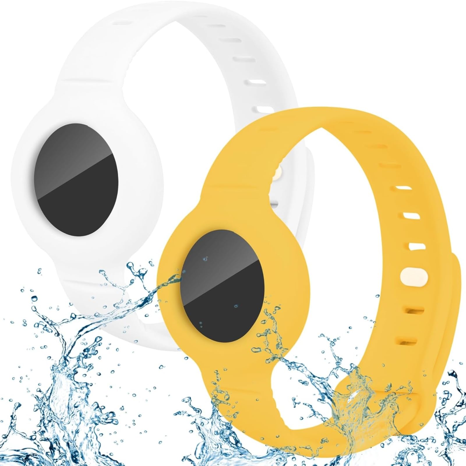 Airtag Bracelet for Kids Adjustable Airtag Watch-Style Wristband, Waterproof Silicone Airtag Holder, Compatible with Apple Airtag, 2-Pack / 8-Pack air tag Bracelet