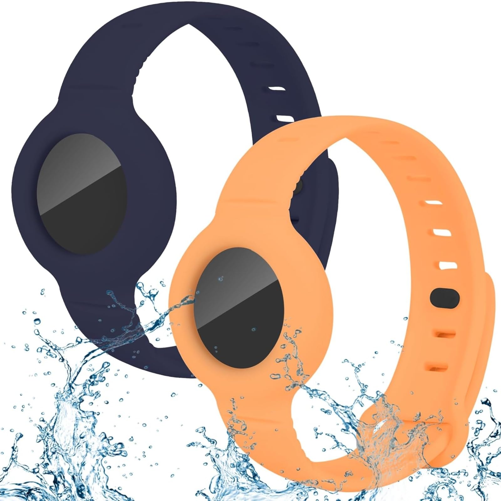 Airtag Bracelet for Kids Adjustable Airtag Watch-Style Wristband, Waterproof Silicone Airtag Holder, Compatible with Apple Airtag, 2-Pack / 8-Pack air tag Bracelet