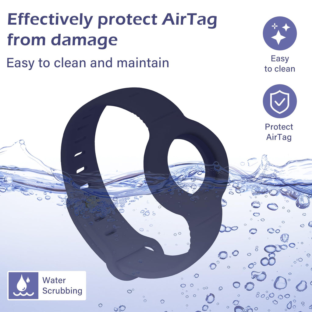 Airtag Bracelet for Kids Adjustable Airtag Watch-Style Wristband, Waterproof Silicone Airtag Holder, Compatible with Apple Airtag, 2-Pack / 8-Pack air tag Bracelet