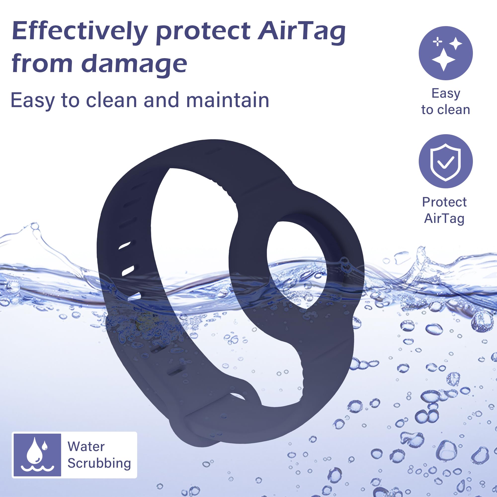 Airtag Bracelet for Kids Adjustable Airtag Watch-Style Wristband, Waterproof Silicone Airtag Holder, Compatible with Apple Airtag, 2-Pack / 8-Pack air tag Bracelet