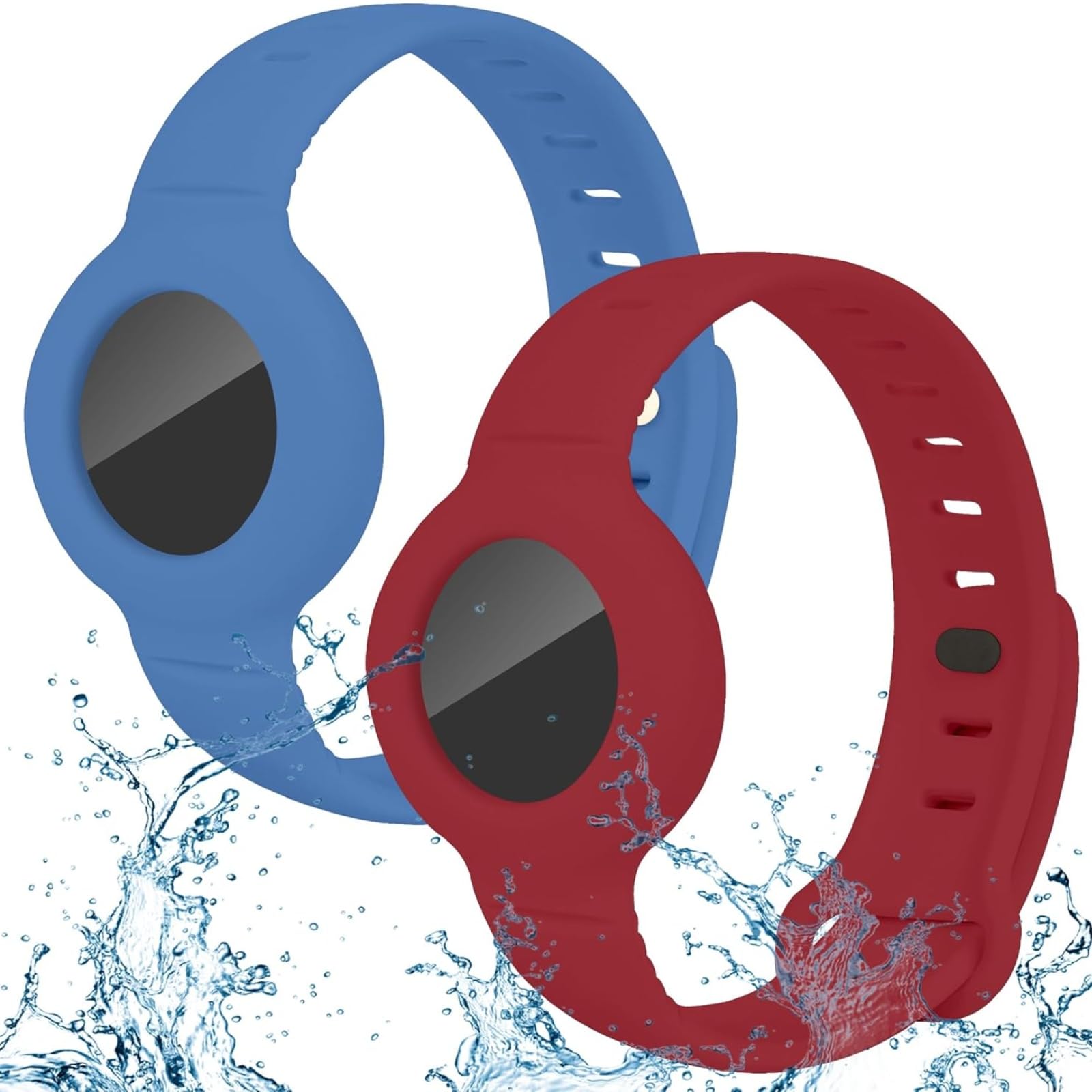 Airtag Bracelet for Kids Adjustable Airtag Watch-Style Wristband, Waterproof Silicone Airtag Holder, Compatible with Apple Airtag, 2-Pack / 8-Pack air tag Bracelet